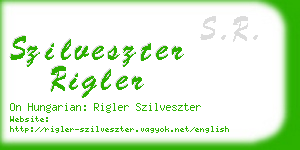 szilveszter rigler business card